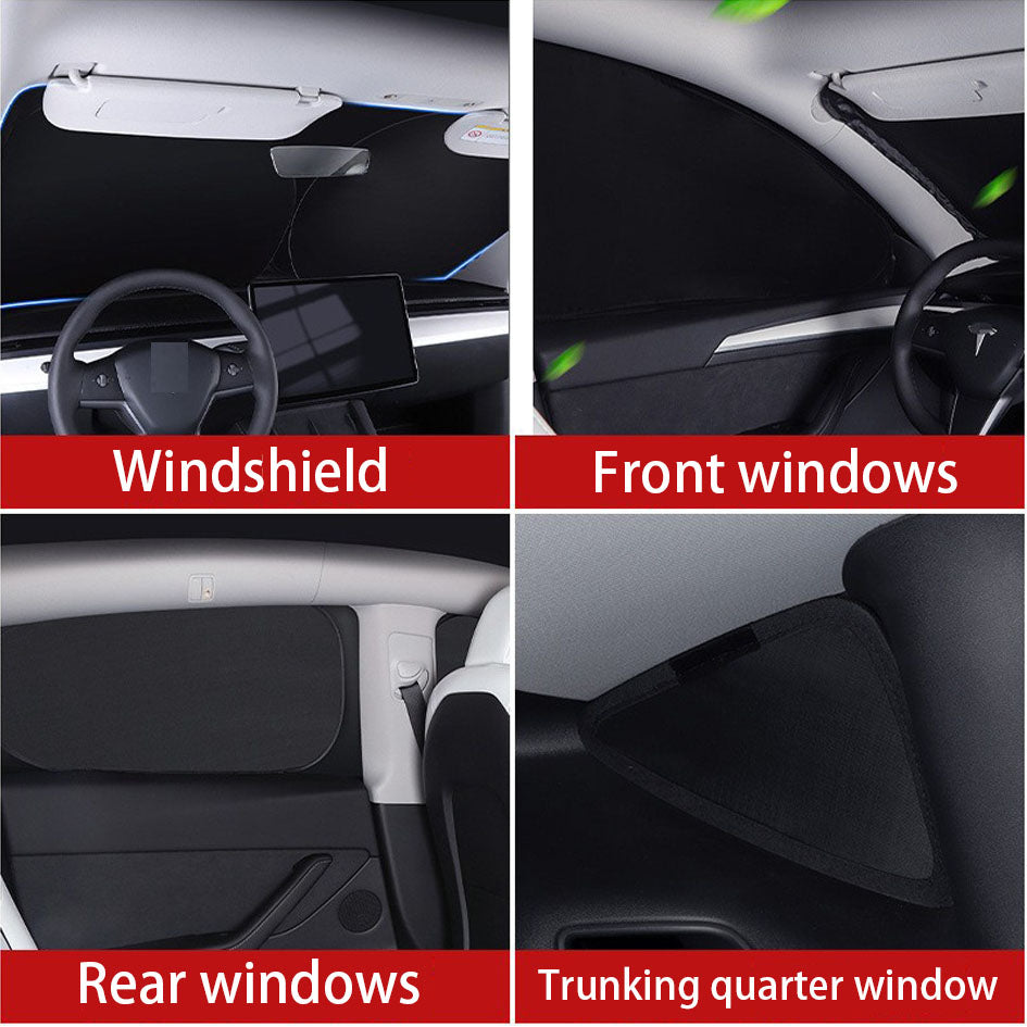 8pcs Thickened Version Sun Shade for Tesla Model Y Fit Blackout Window Covers UV Blocking Heat Insulation Privacy Protection