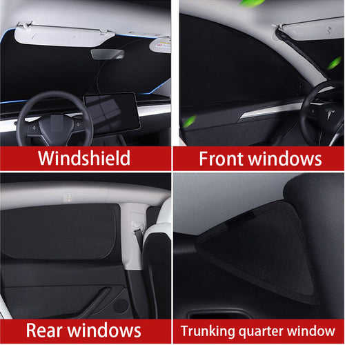 8pcs Thickened Version Sun Shade for Tesla Model Y Fit Blackout Window Covers UV Blocking Heat Insulation Privacy Protection